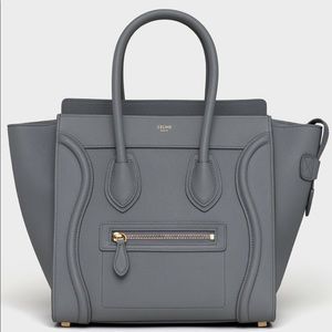 micro luggage handbag in baby drummed calfskin